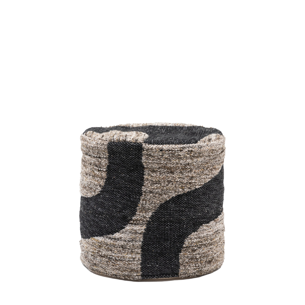 Bergen Mono Graphic 50cm Drum Pouffe Navy