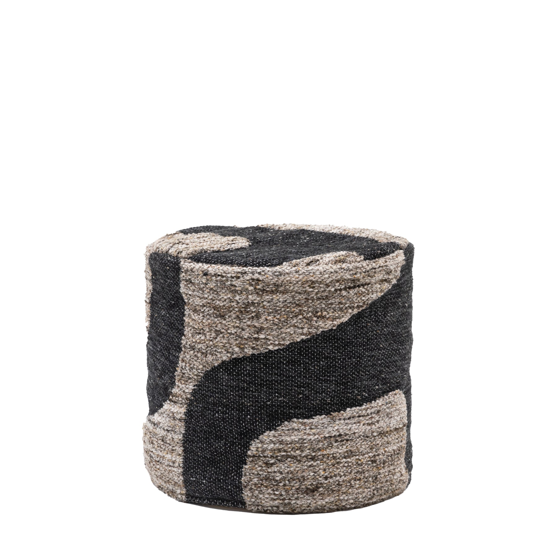 Bergen Mono Graphic 50cm Drum Pouffe Navy