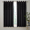 Catherine Lansfield Lattice Cut Velvet Ready Made Eyelet Curtains 66 x 72 Black