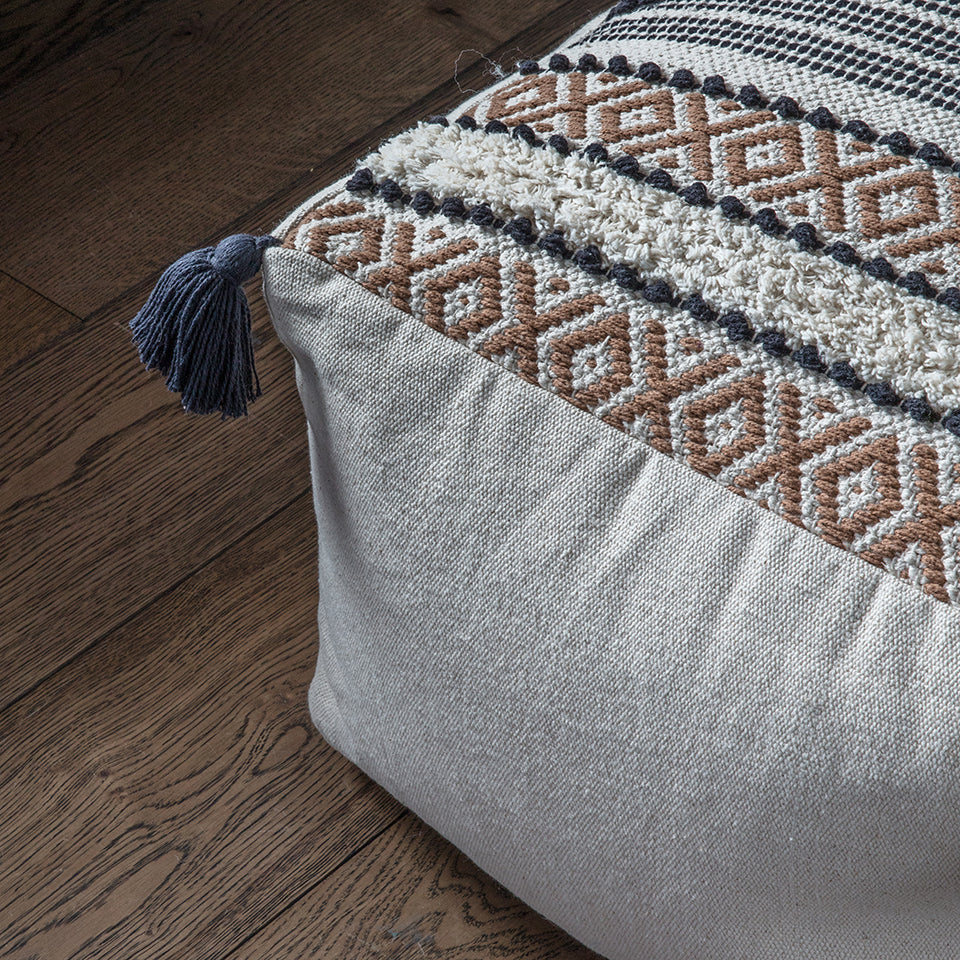 Paulo Camel 45cm Pouffe Tan
