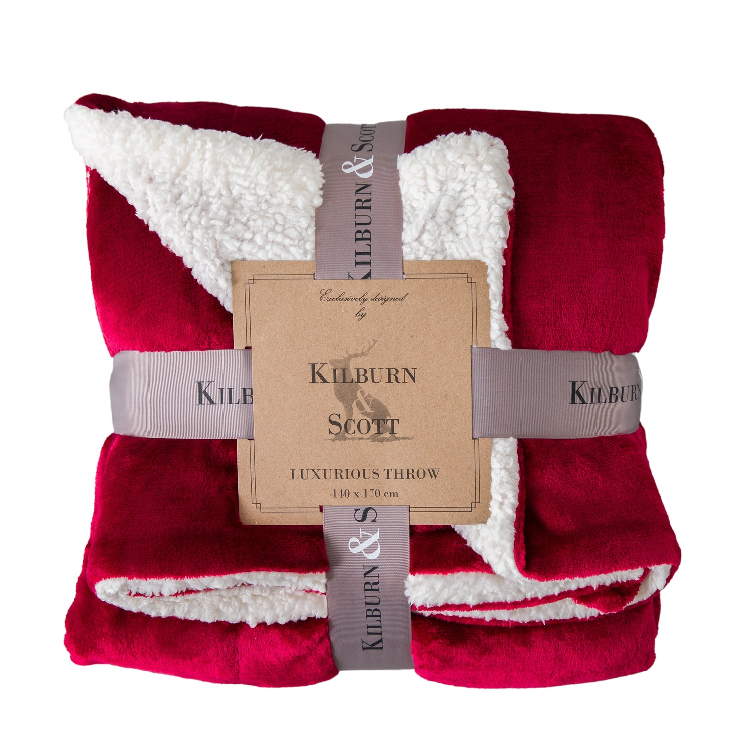Sterling 140cm x 170cm Sherpa Throw Red