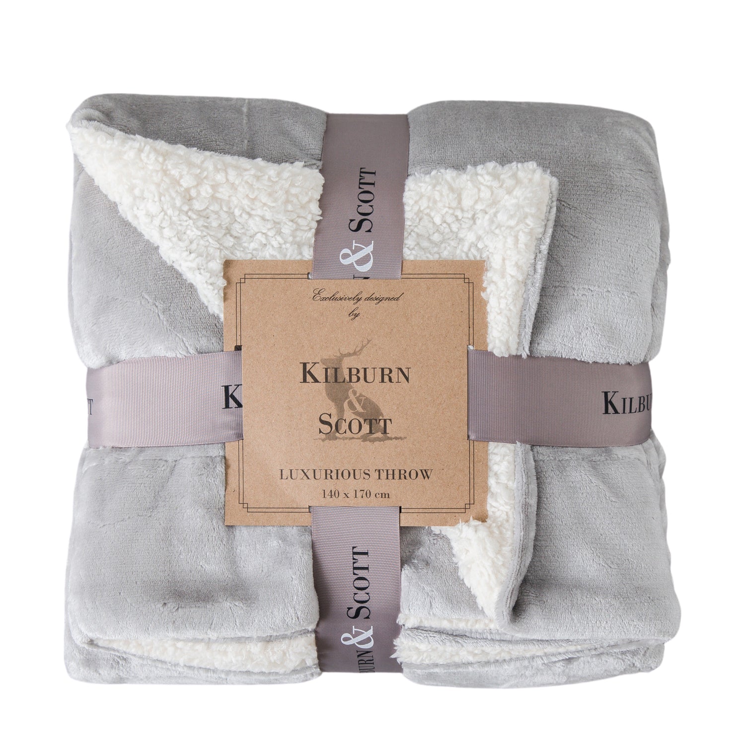 Sterling 140cm x 170cm Sherpa Throw Silver