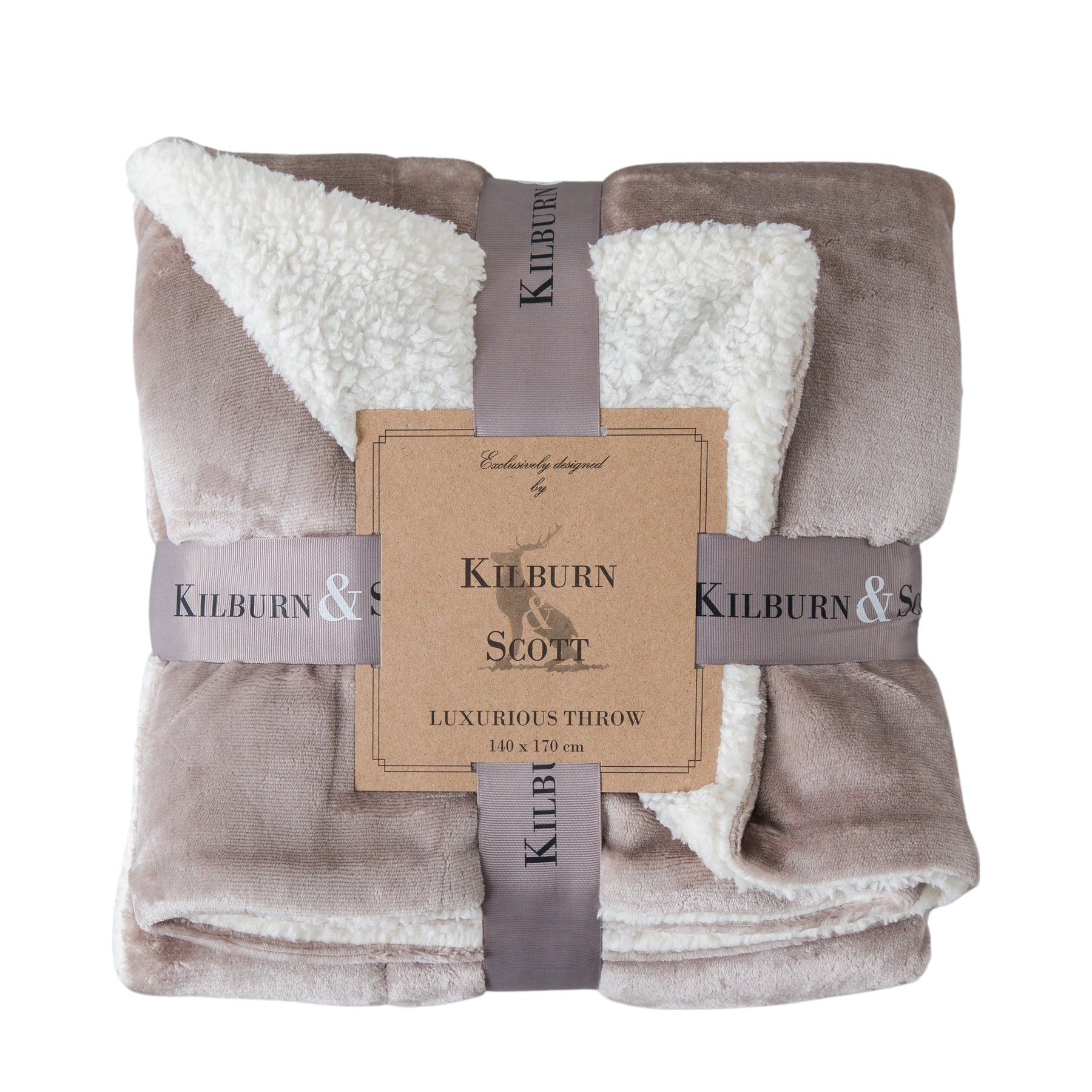 Sterling 140cm x 170cm Sherpa Throw Neutral