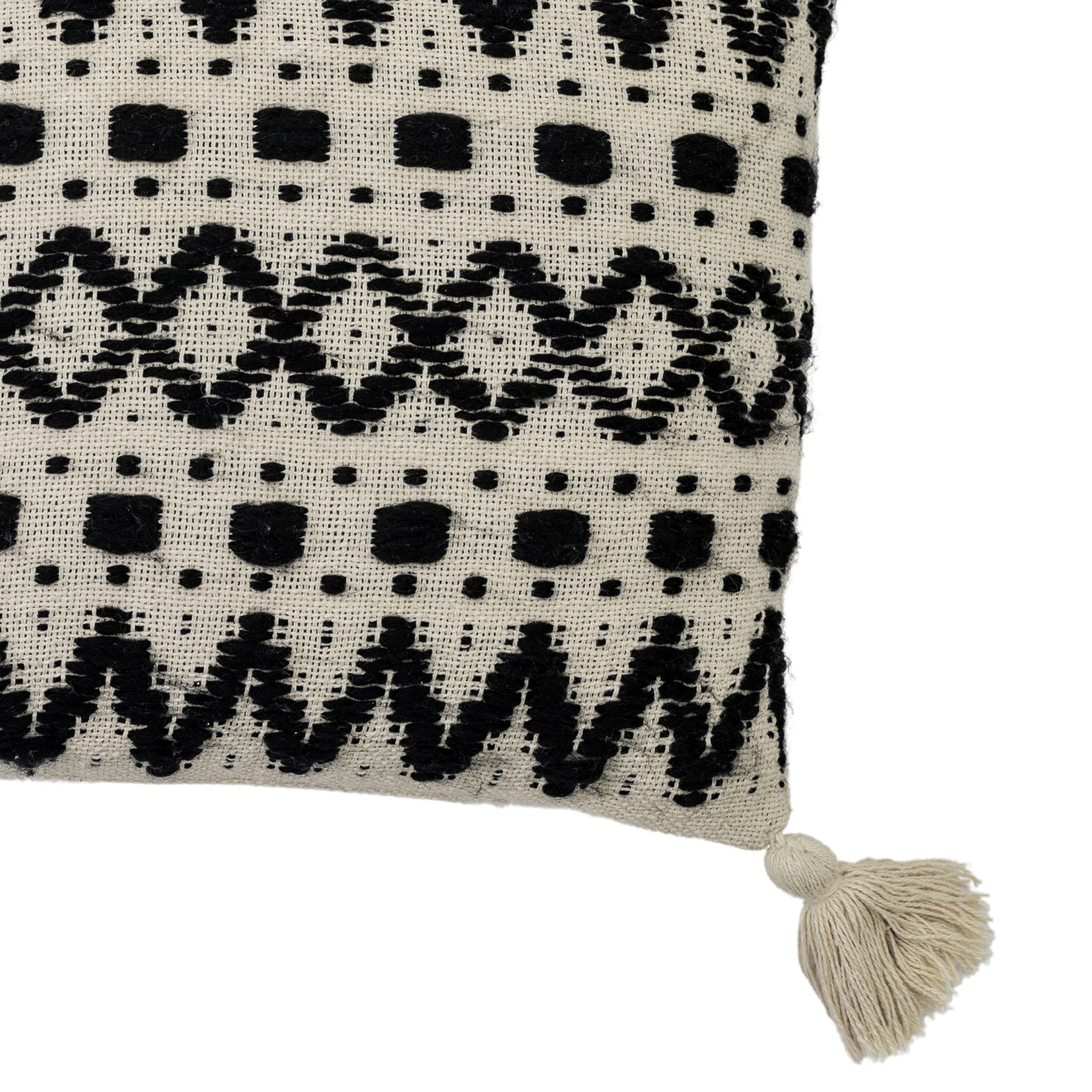 Tufted 35cm x 90cm Filled Boudoir Black Cream