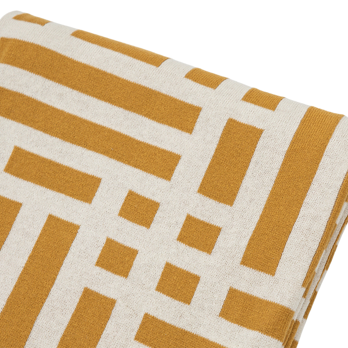 Merton 130cm x 170cm Knitted Tassel Throw Ochre