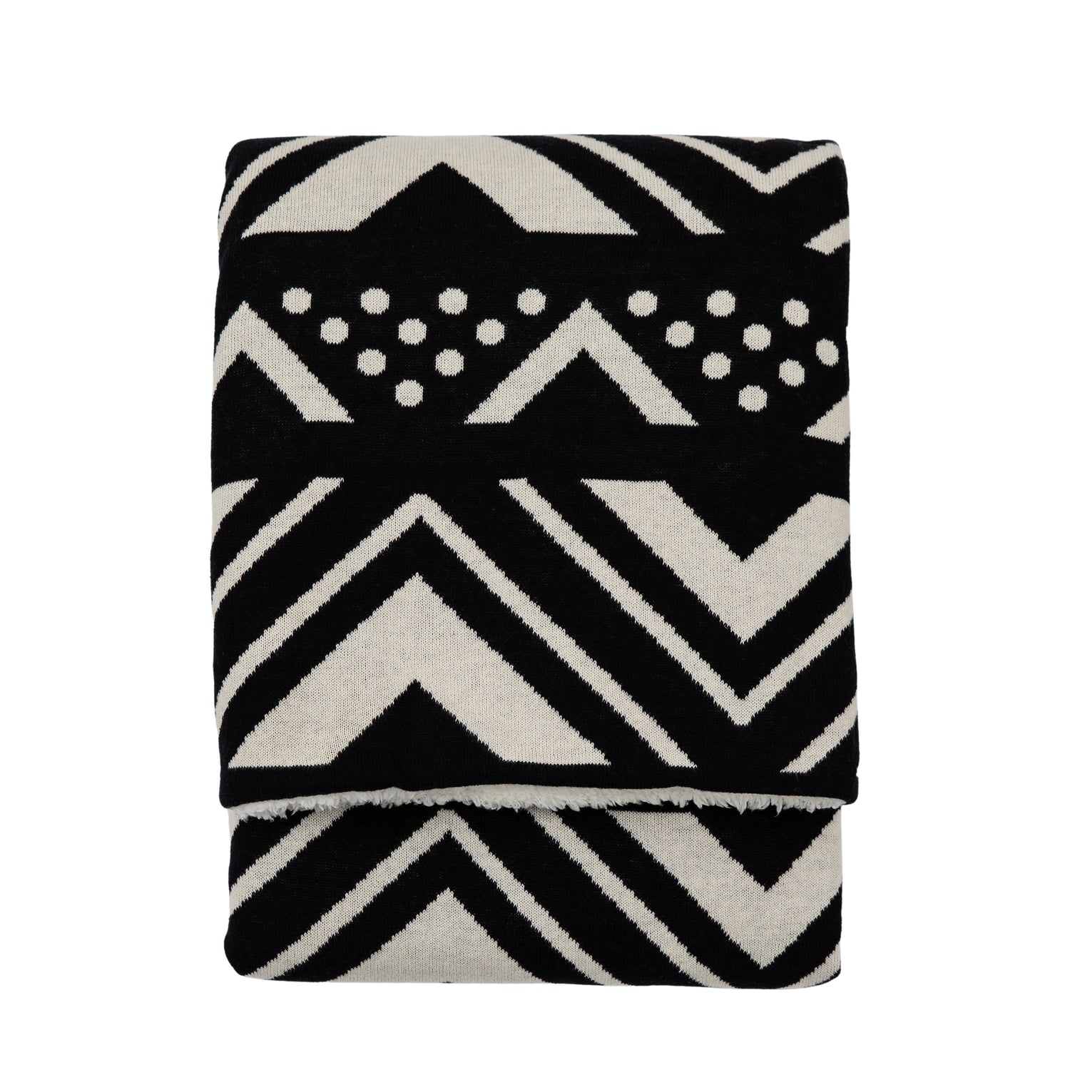 Houndslow Knit 130cm x 170cm Reversible Sherpa Throw Black