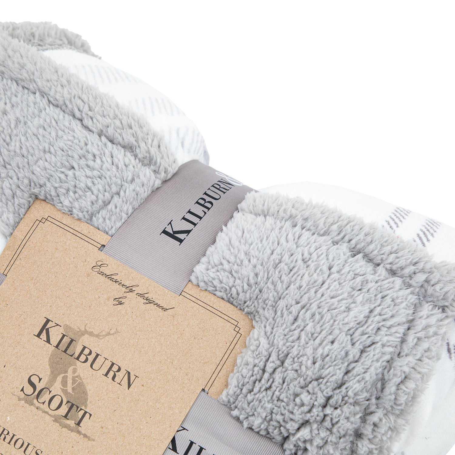 Tartan 152cm x 177cm Sherpa Throw Grey