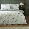 Catherine Lansfield Dog Stripe Duvet Cover Bedding Set Green