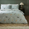 Catherine Lansfield Dog Stripe Duvet Cover Bedding Set Green