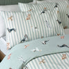 Catherine Lansfield Dog Stripe Duvet Cover Bedding Set Green