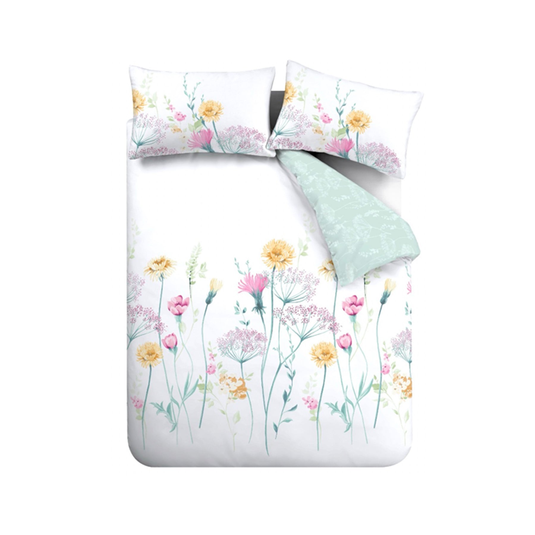 Catherine Lansfield Meadowsweet Floral Duvet Cover Bedding Set Bright