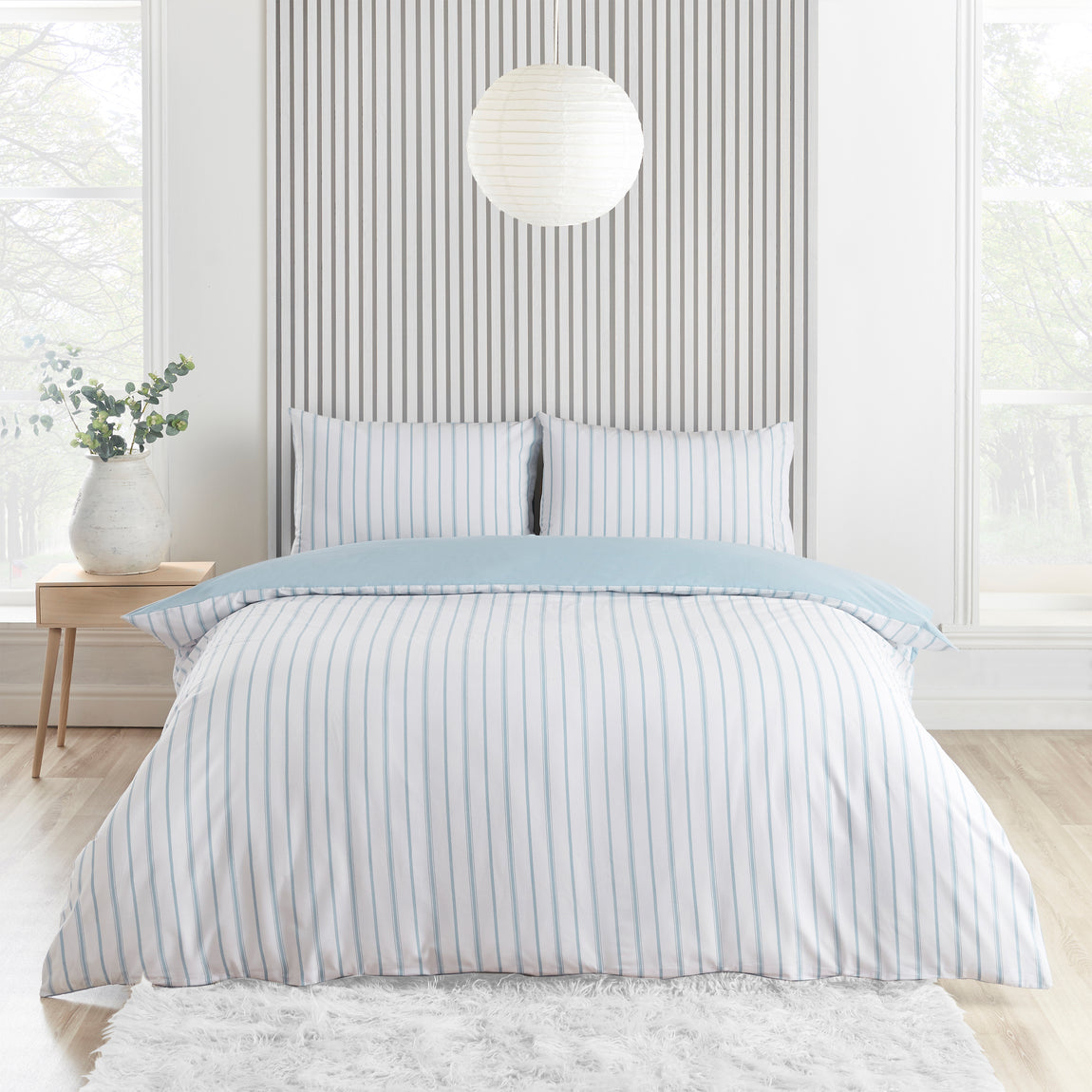 Catherine Lansfield Meadowsweet Floral Duvet Cover Bedding Set Blue