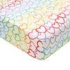 Catherine Lansfield Rainbow Hearts Cosy Fleece Bed Linen Fitted Sheet Pink