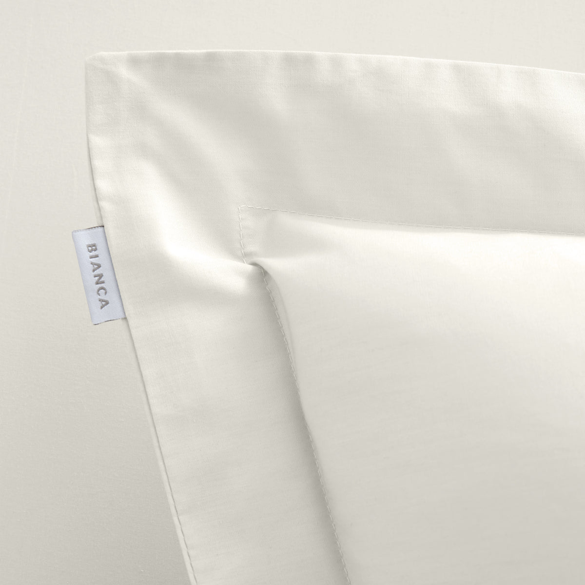 Bianca 200 Thread Count Cotton Percale Pair of Oxford Pillowcases Cream