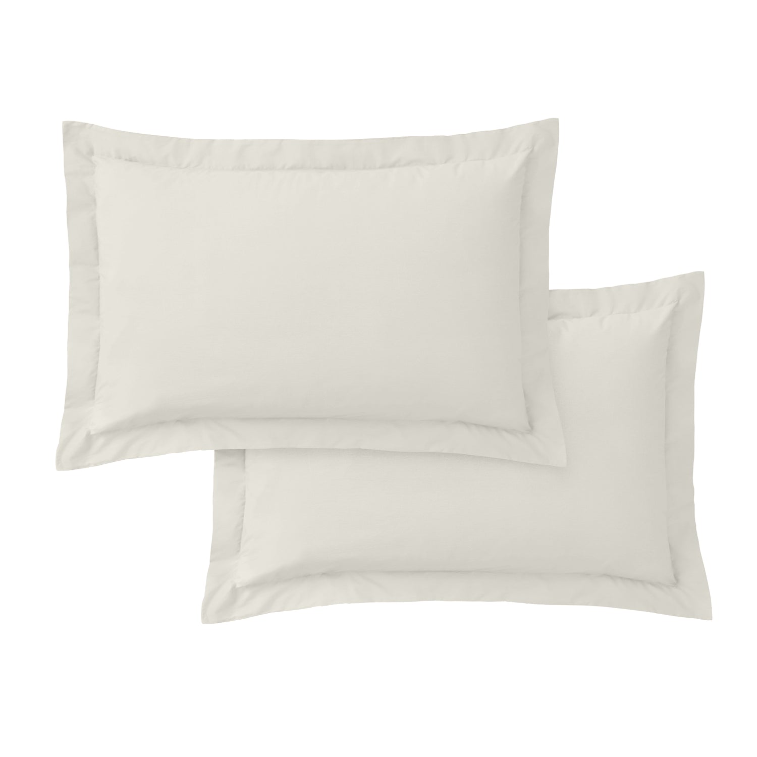 Bianca 200 Thread Count Cotton Percale Pair of Oxford Pillowcases Cream