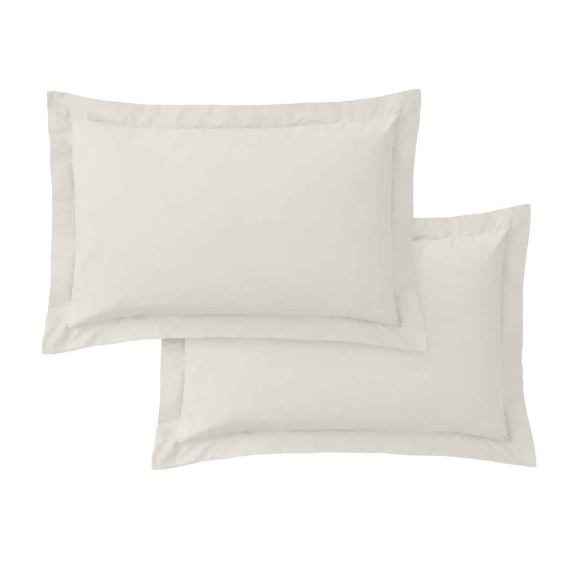 Bianca 200 Thread Count Cotton Percale Pair of Oxford Pillowcases Cream