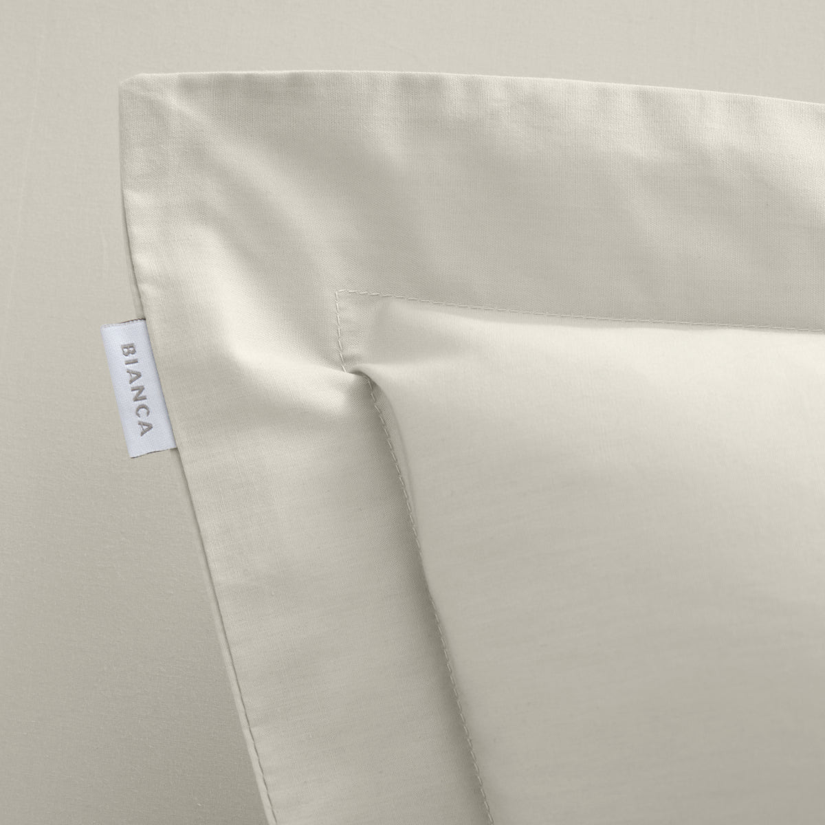 Bianca 200 Thread Count Cotton Percale Pair of Oxford Pillowcases Natural