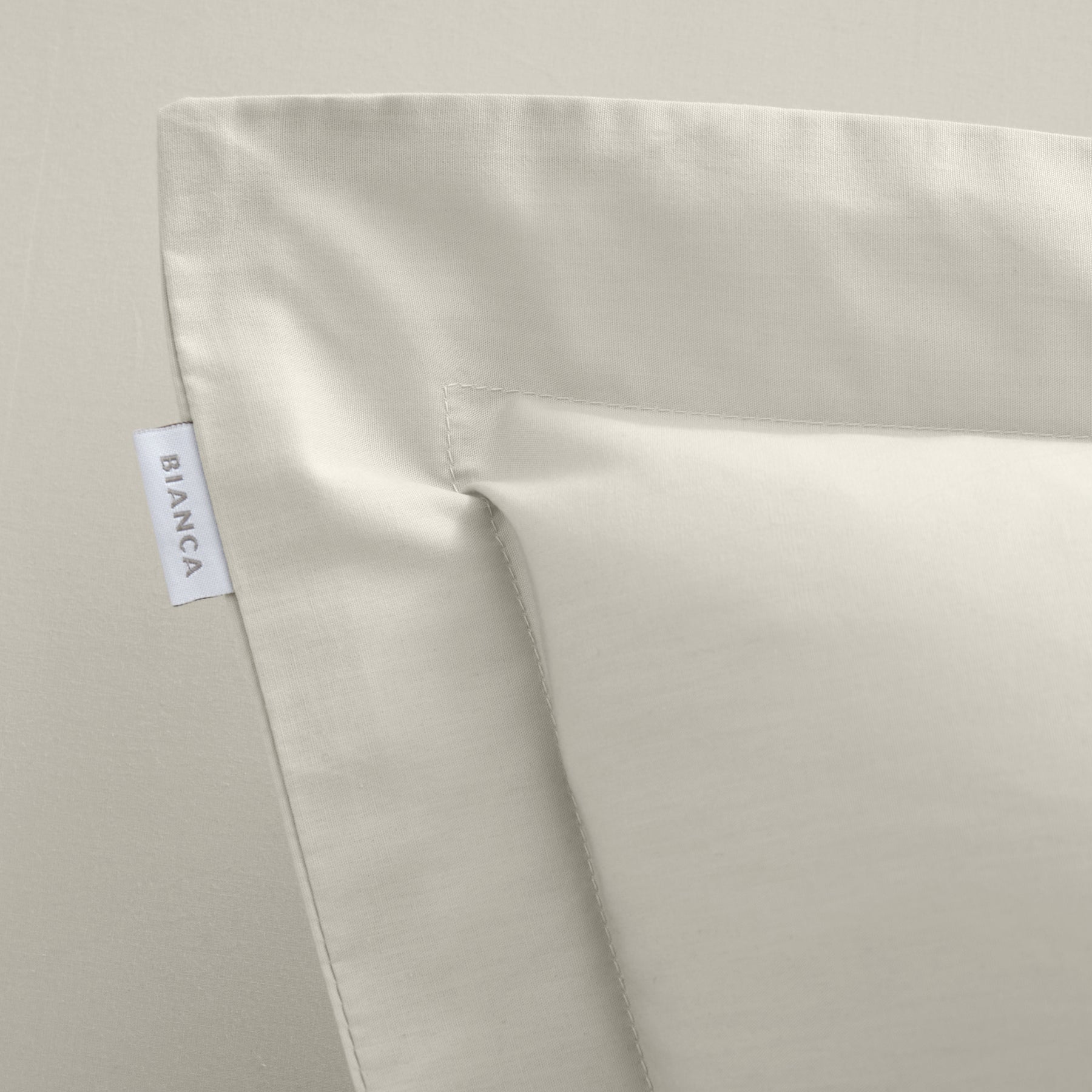 Bianca 200 Thread Count Cotton Percale Extra Deep Pair of Oxford Pillowcases Natural