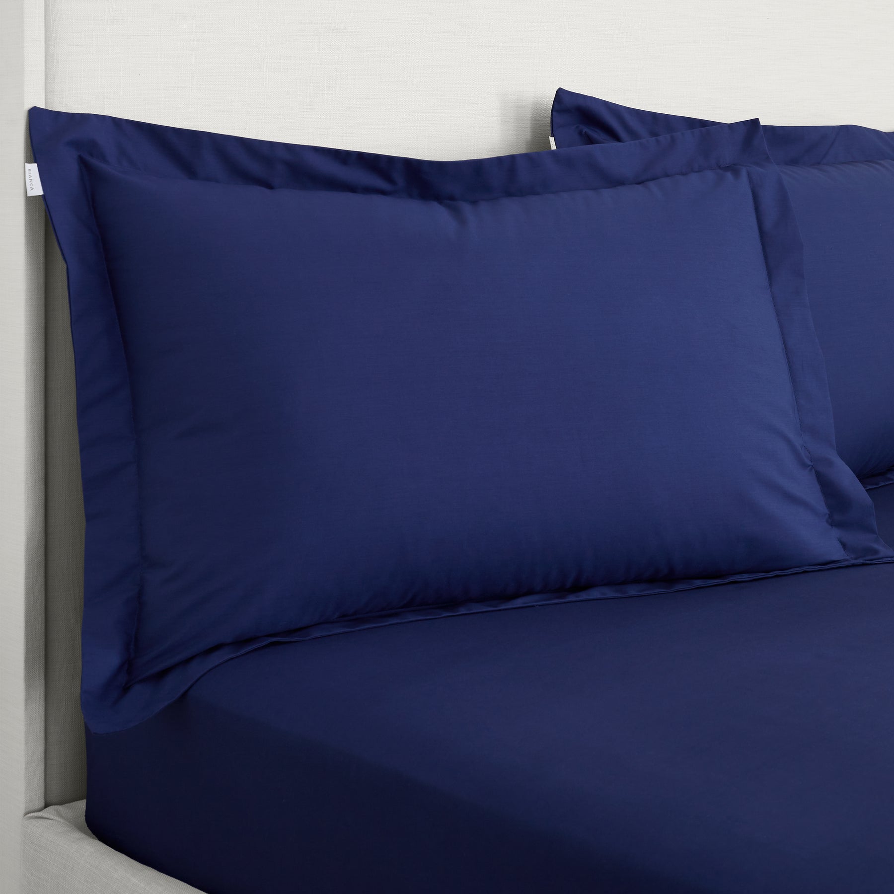 Bianca 200 Thread Count Cotton Percale Extra Deep Pair of Oxford Pillowcases Navy