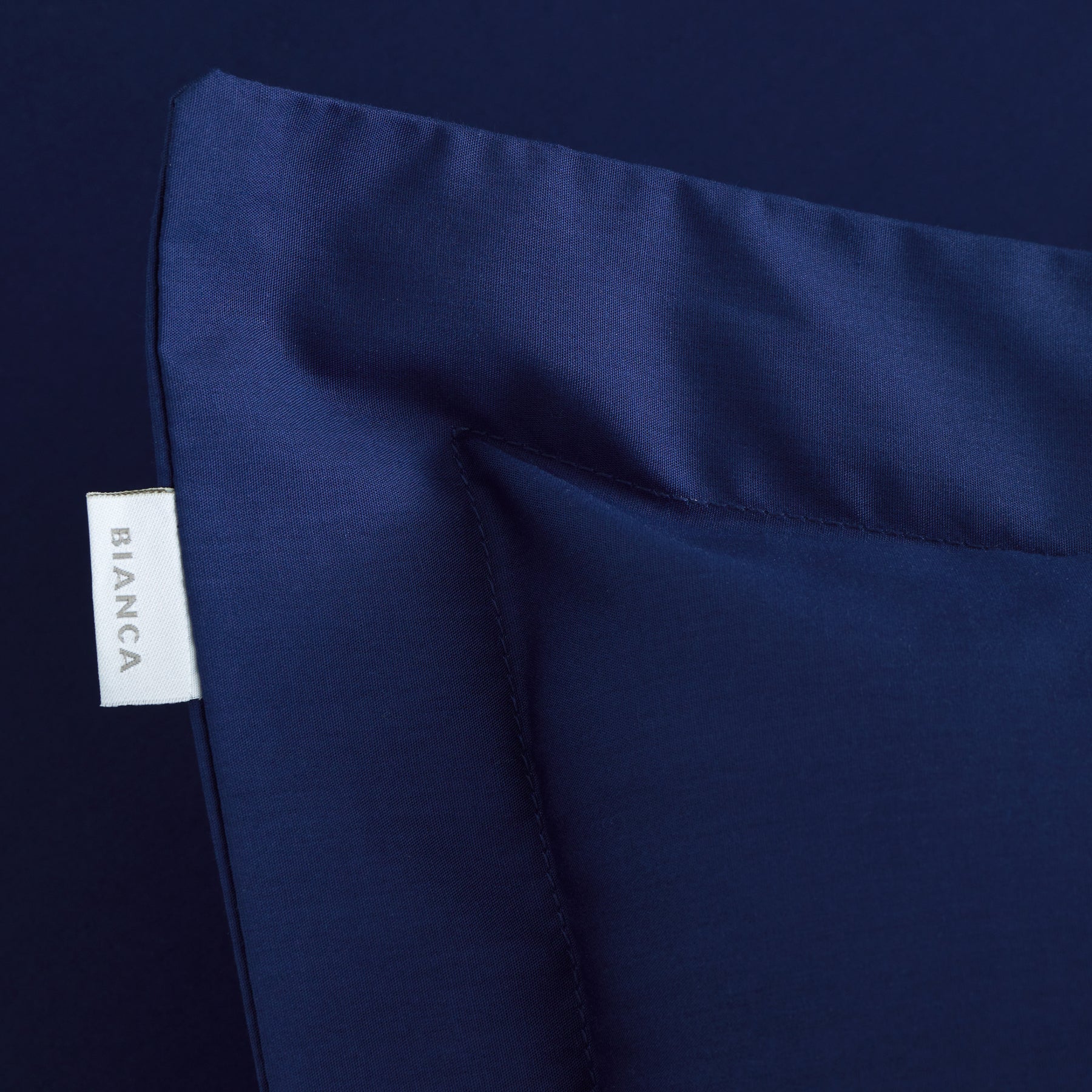 Bianca 200 Thread Count Cotton Percale Extra Deep Pair of Oxford Pillowcases Navy