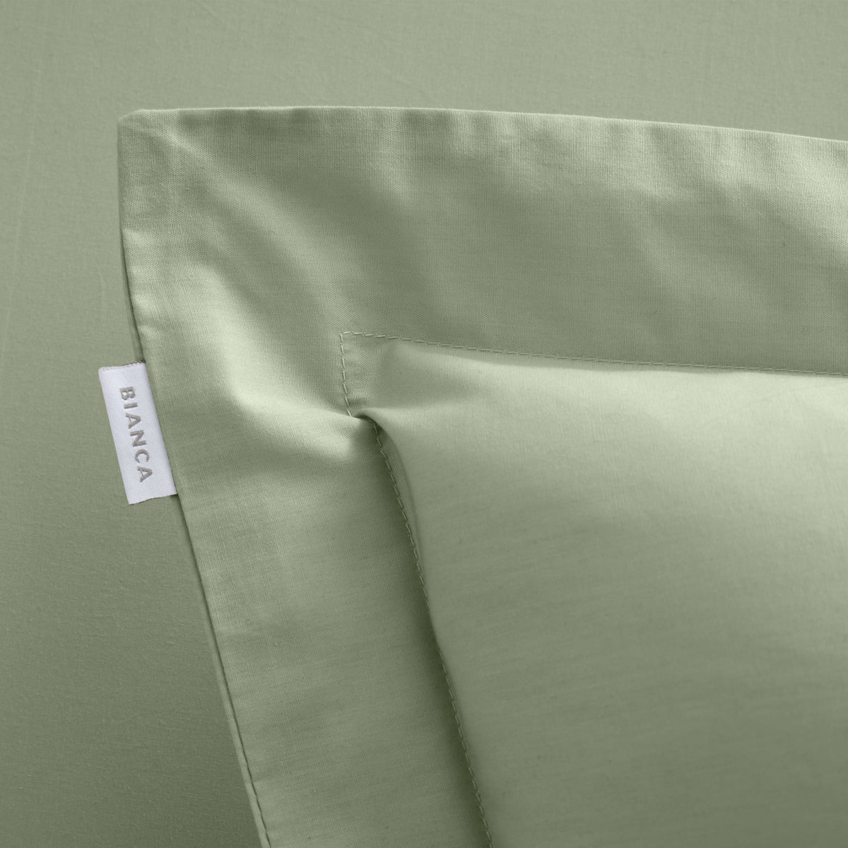 Bianca 200 Thread Count Cotton Percale Pair of Oxford Pillowcases Sage