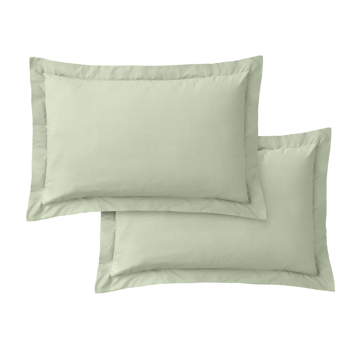 Bianca 200 Thread Count Cotton Percale Pair of Oxford Pillowcases Sage