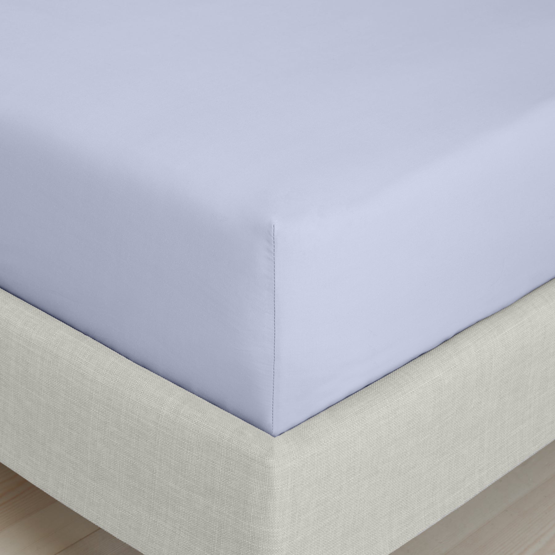 Bianca 200 Thread Count Cotton Percale Extra Deep Bed Linen Fitted Sheet Lavender