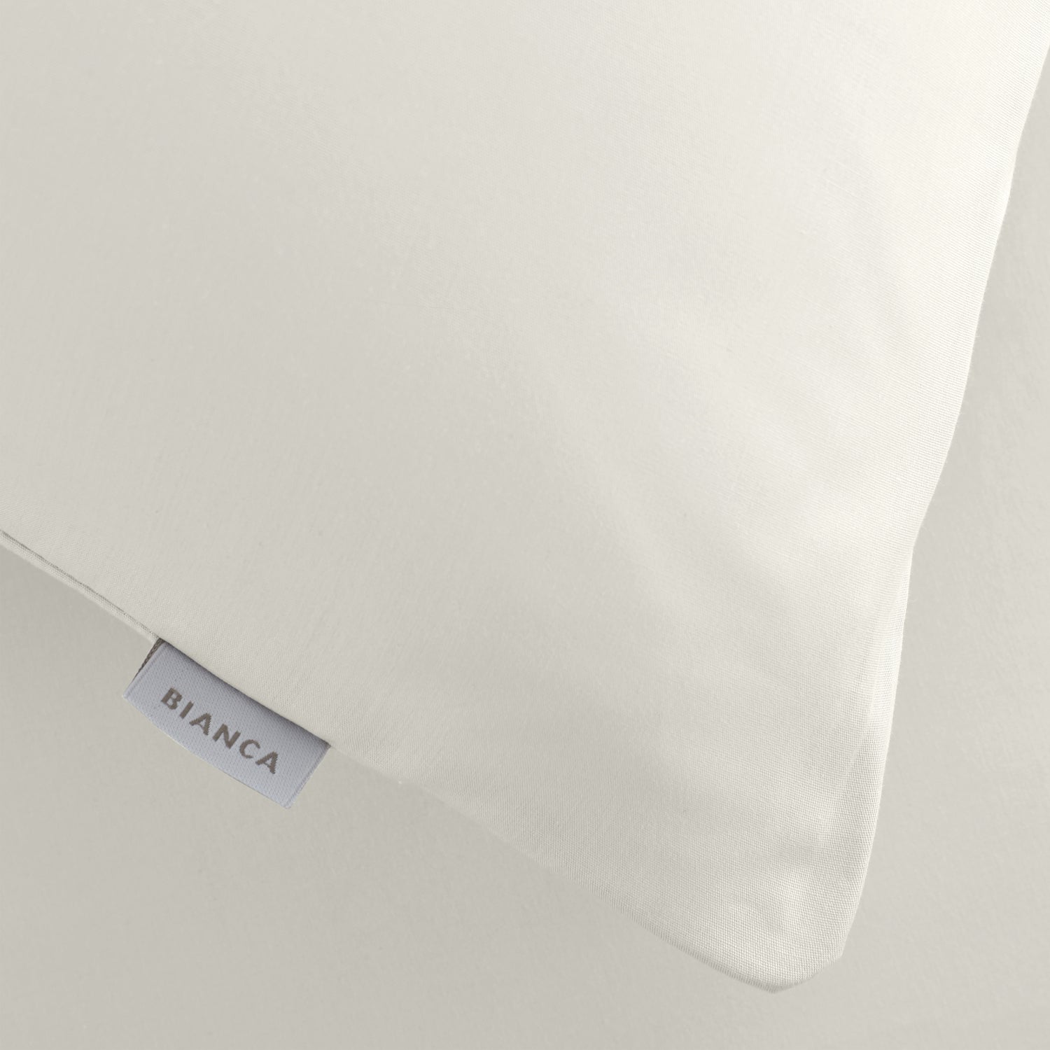 Bianca 200 Thread Count Cotton Percale Pair of Housewife Pillowcases Cream