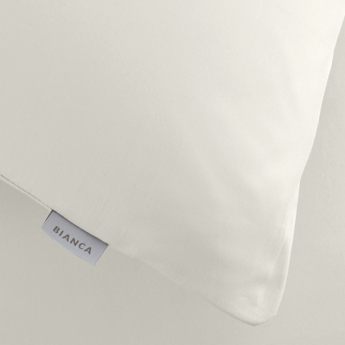 Bianca 200 Thread Count Cotton Percale Pair of Housewife Pillowcases Cream