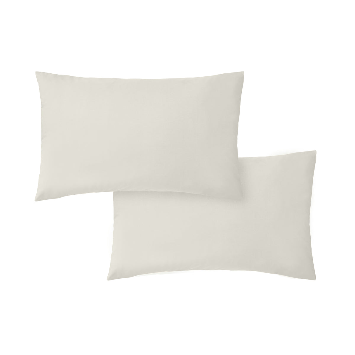 Bianca 200 Thread Count Cotton Percale Pair of Housewife Pillowcases Cream