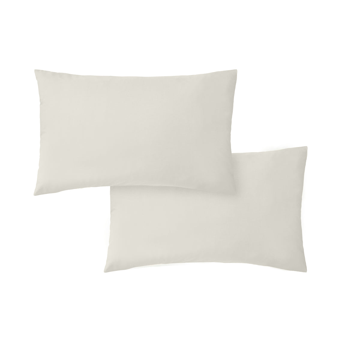 Bianca 200 Thread Count Cotton Percale Pair of Housewife Pillowcases Cream