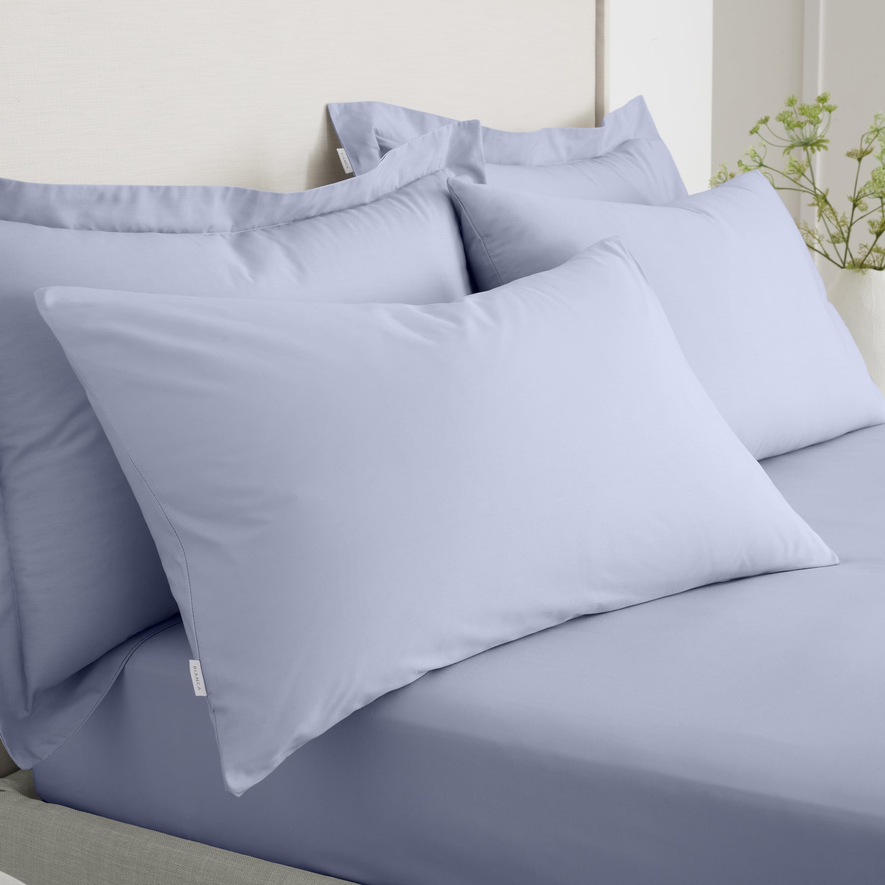 Bianca 200 Thread Count Cotton Percale Extra Deep Pair of Housewife Pillowcases Lavender