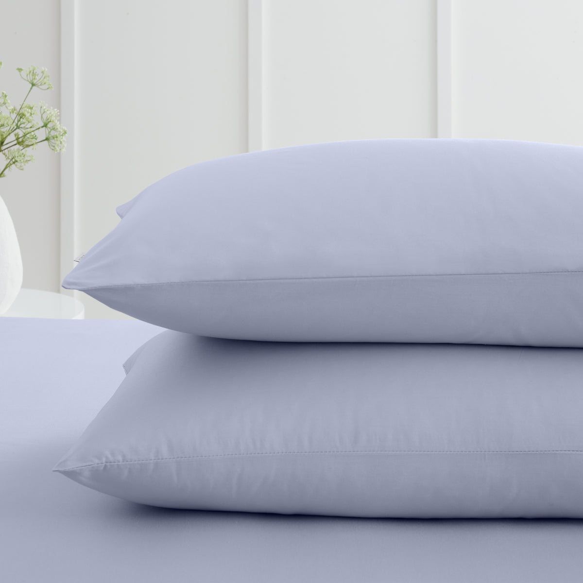 Bianca 200 Thread Count Cotton Percale Pair of Housewife Pillowcases Lavender