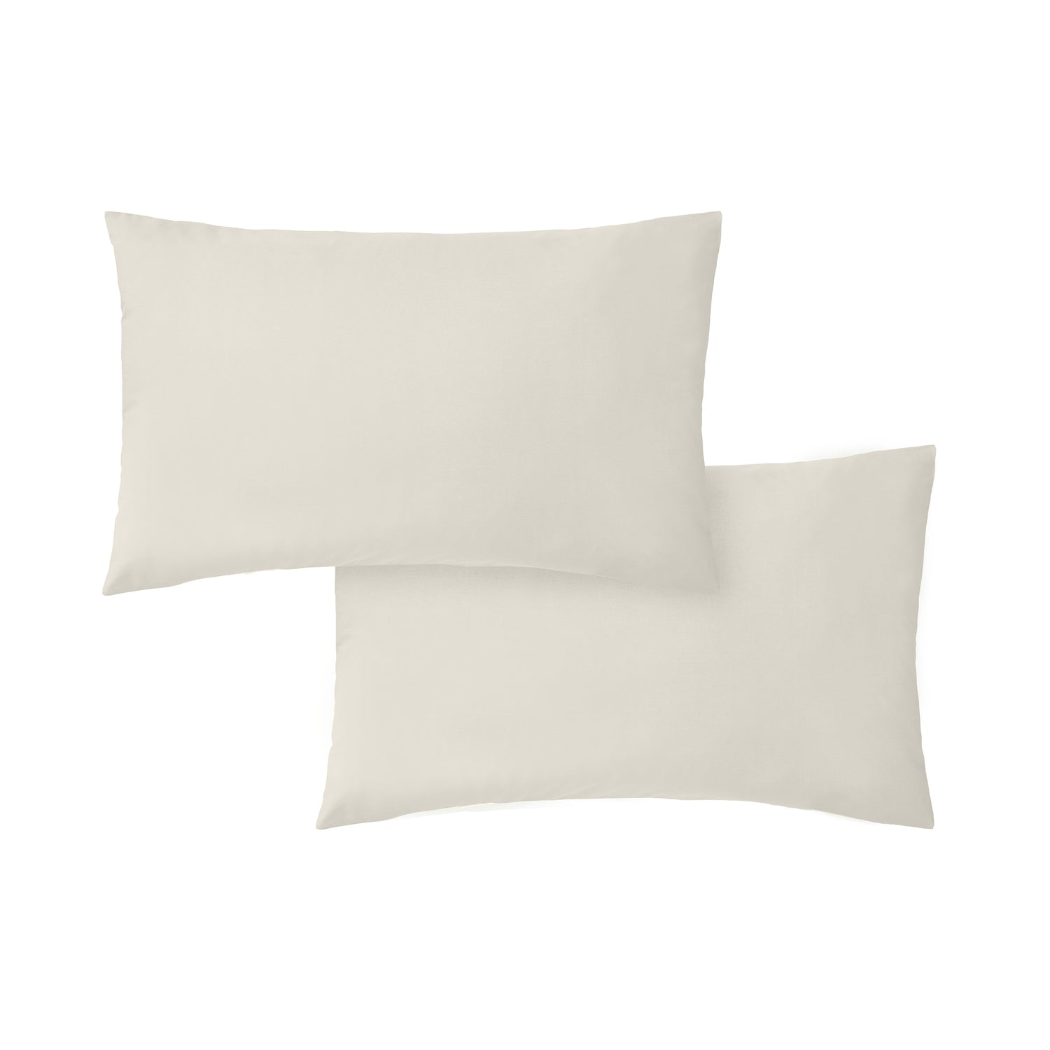 Bianca 200 Thread Count Cotton Percale Pair of Housewife Pillowcases Natural