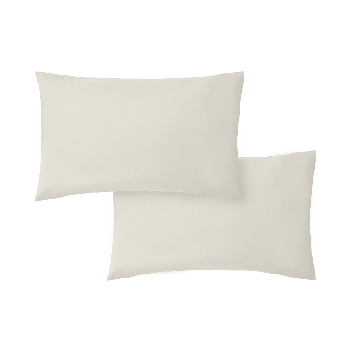 Bianca 200 Thread Count Cotton Percale Pair of Housewife Pillowcases Natural