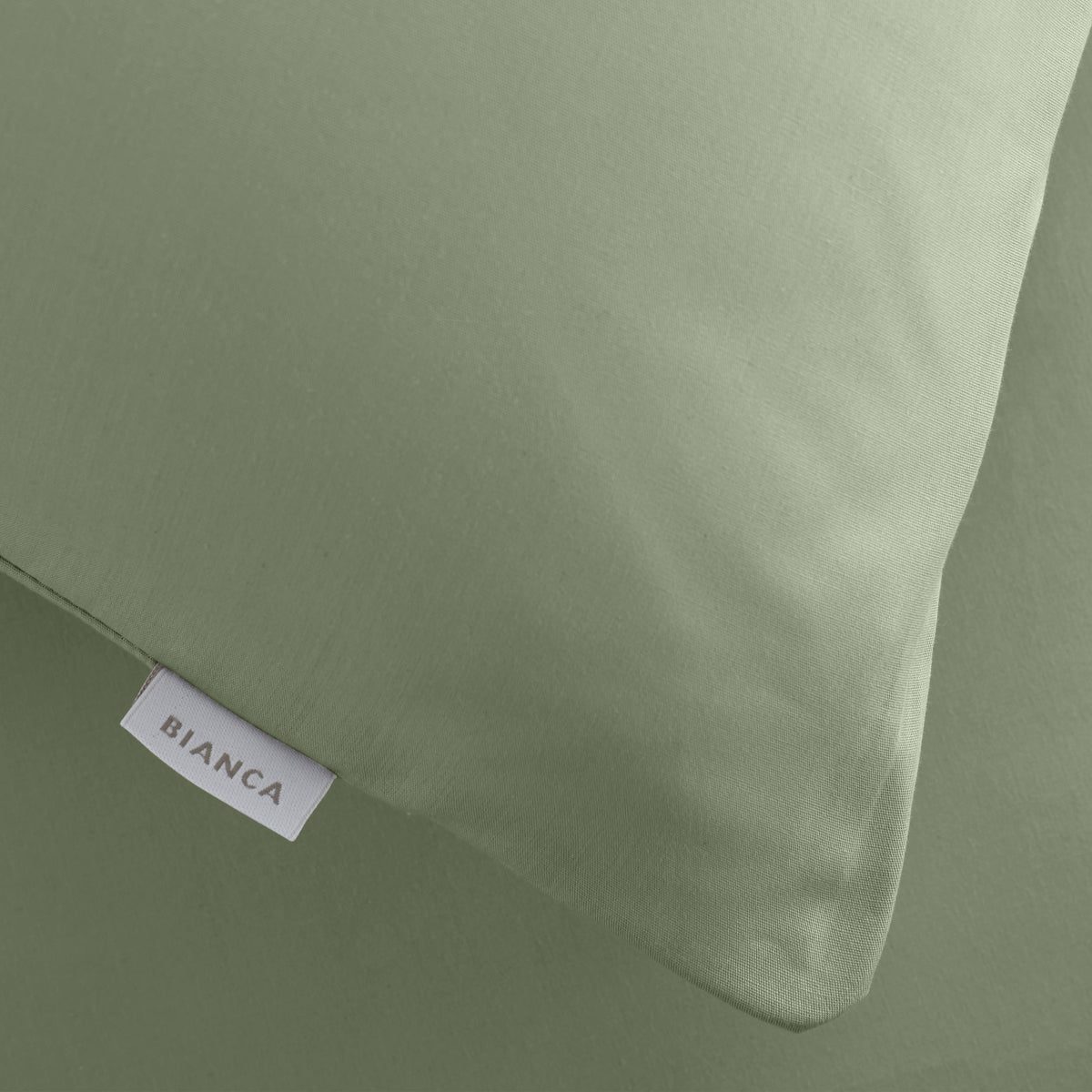 Bianca 200 Thread Count Cotton Percale Pair of Housewife Pillowcases Sage