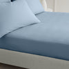 Bianca 200 Thread Count Cotton Percale Extra Deep Bed Linen Fitted Sheet Blue