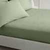 Bianca 200 Thread Count Cotton Percale Extra Deep Bed Linen Fitted Sheet Sage