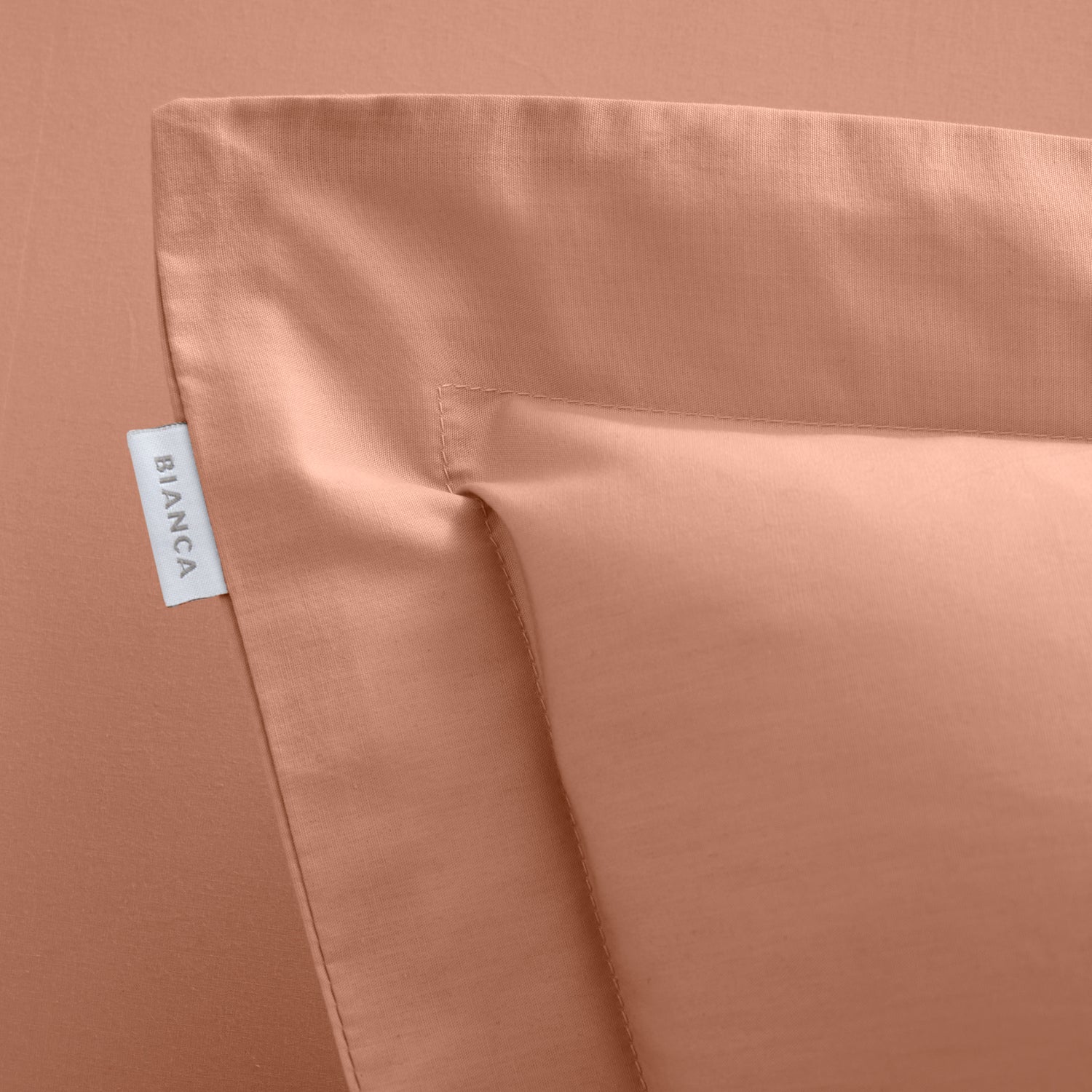 Bianca 200 Thread Count Cotton Percale Pair of Oxford Pillowcases Clay