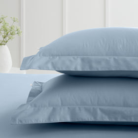 Bianca 200 Thread Count Cotton Percale Extra Deep Pair of Oxford Pillowcases Blue