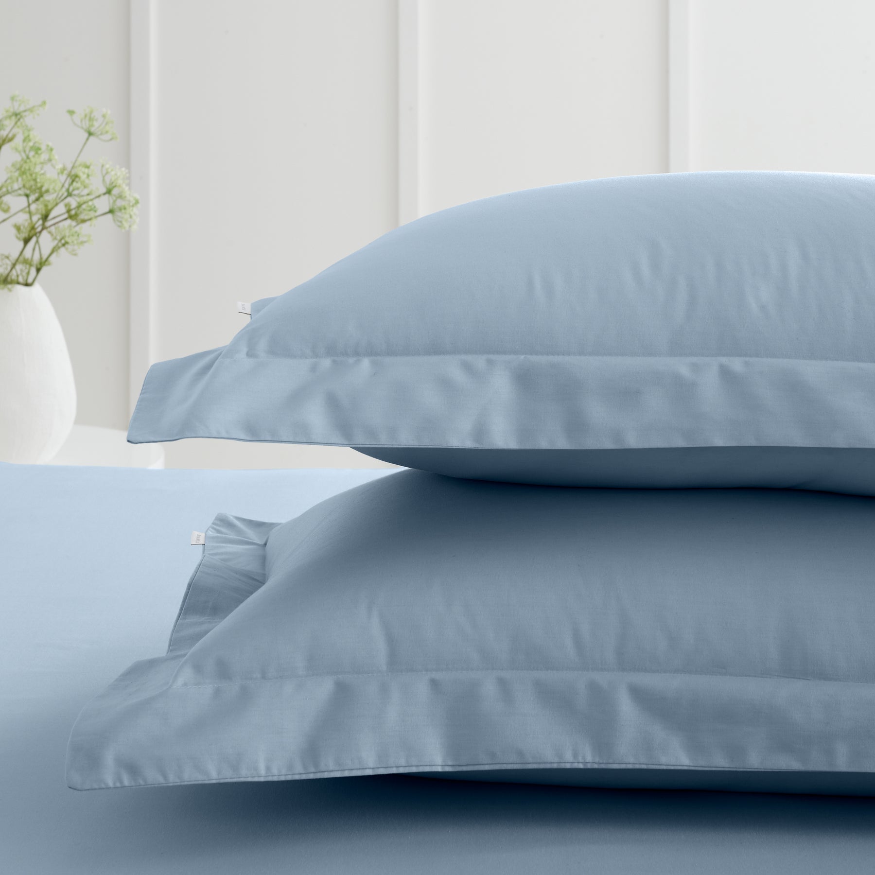 Bianca 200 Thread Count Cotton Percale Extra Deep Pair of Oxford Pillowcases Blue