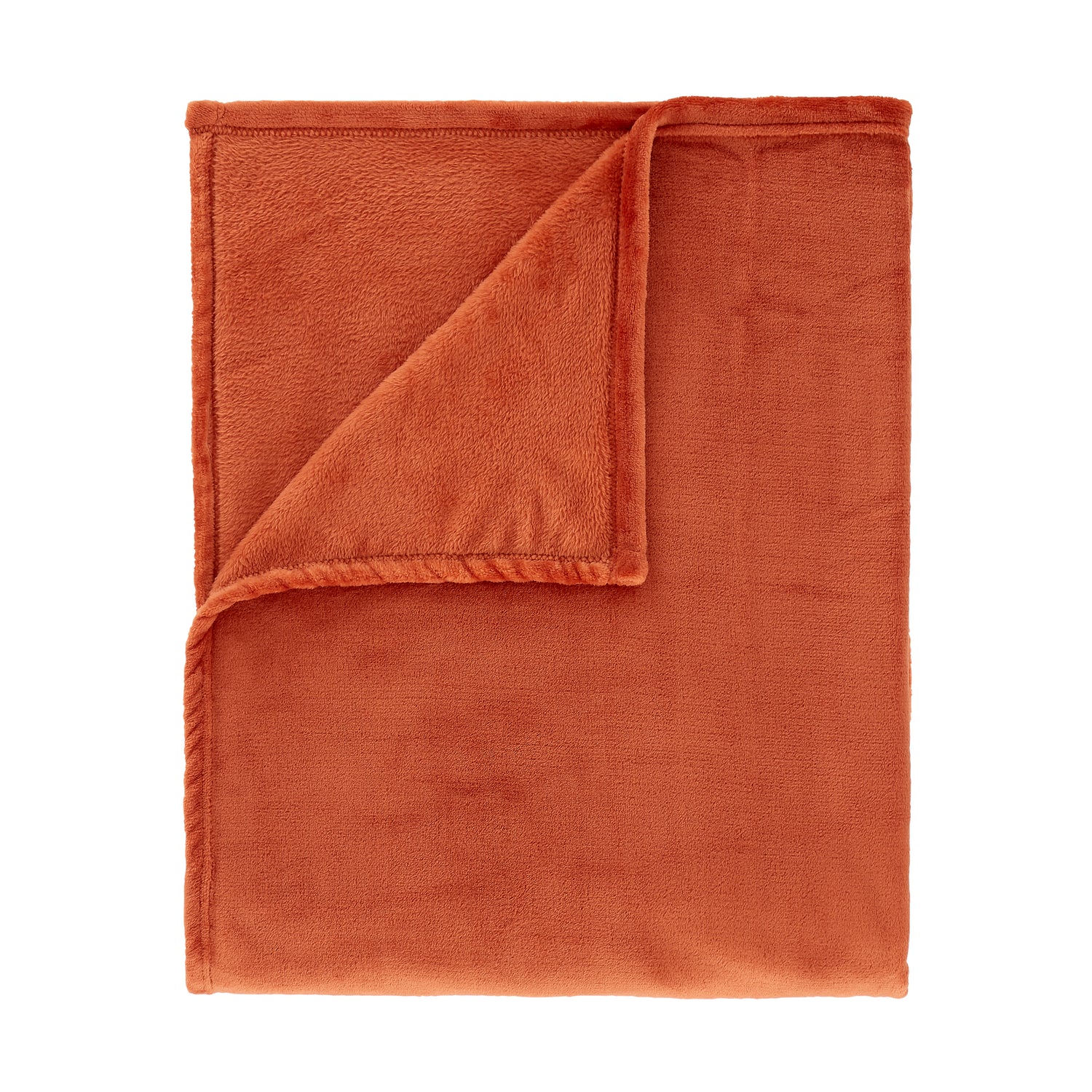 Catherine Lansfield Raschel Velvet Touch 130cm x 170cm Throw Burnt Orange