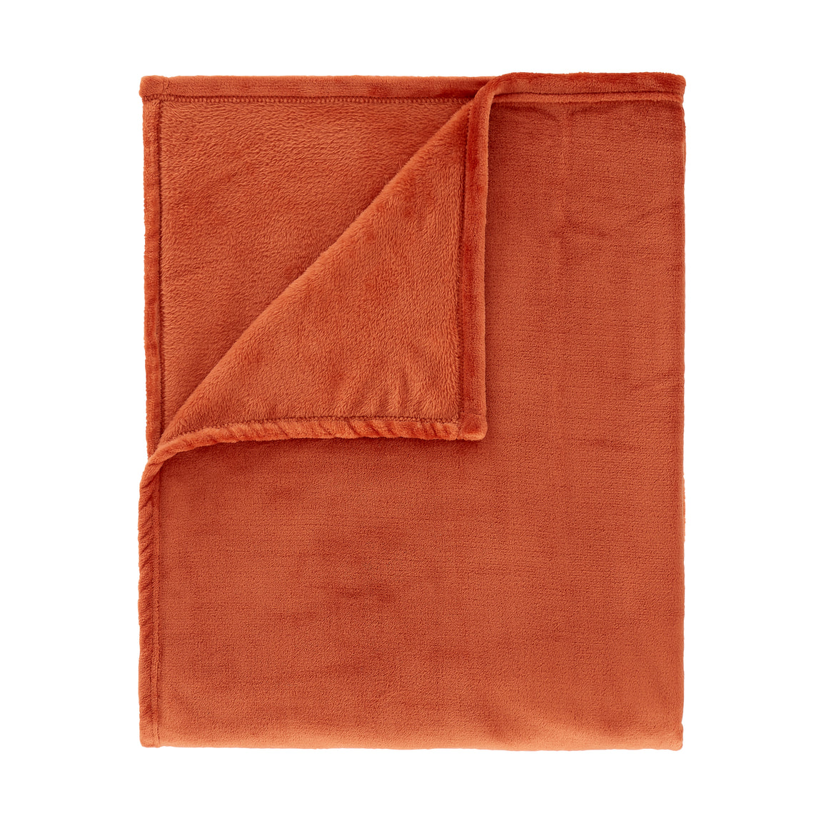 Catherine Lansfield Raschel Velvet Touch 130cm x 170cm Throw Burnt Orange