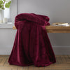 Catherine Lansfield Raschel Velvet Touch 200cm x 240cm Throw Red