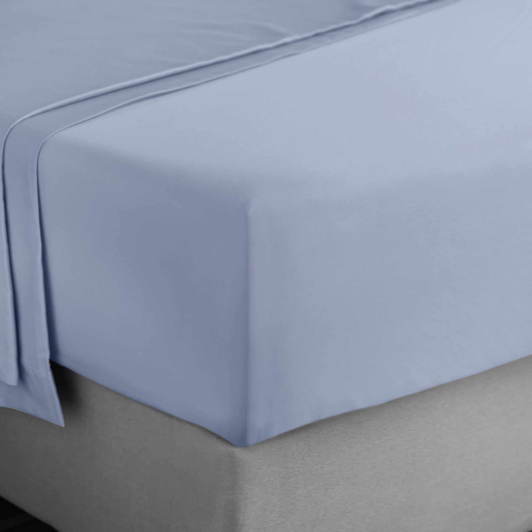 Bianca 400 Thread Count Cotton Sateen Bed Linen Fitted Sheet Blue