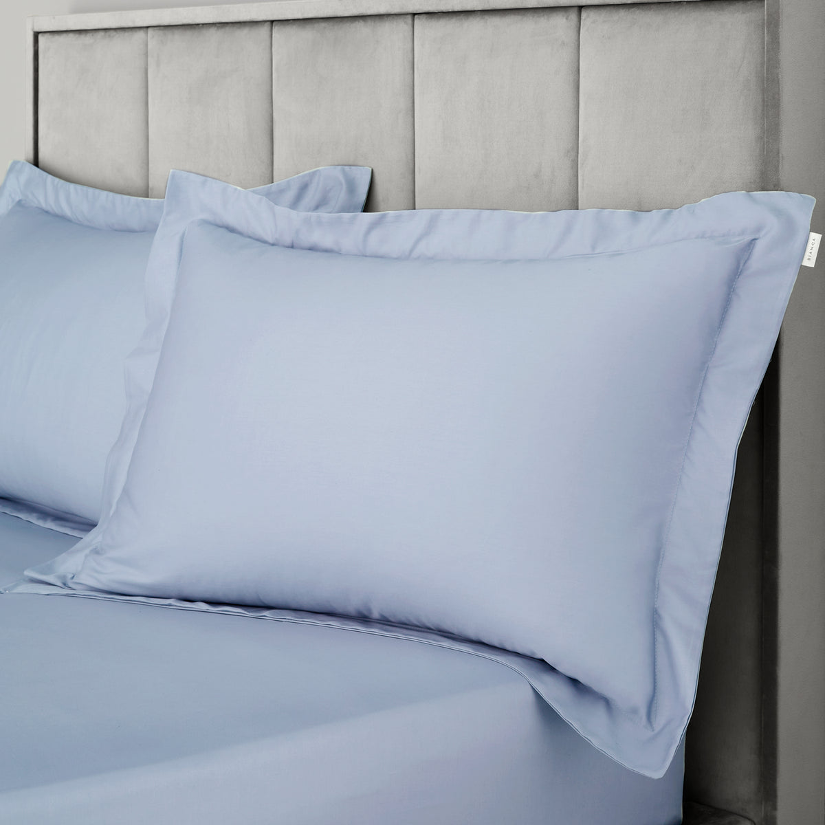 Bianca 400 Thread Count Cotton Sateen Pair of Oxford Pillowcases Blue