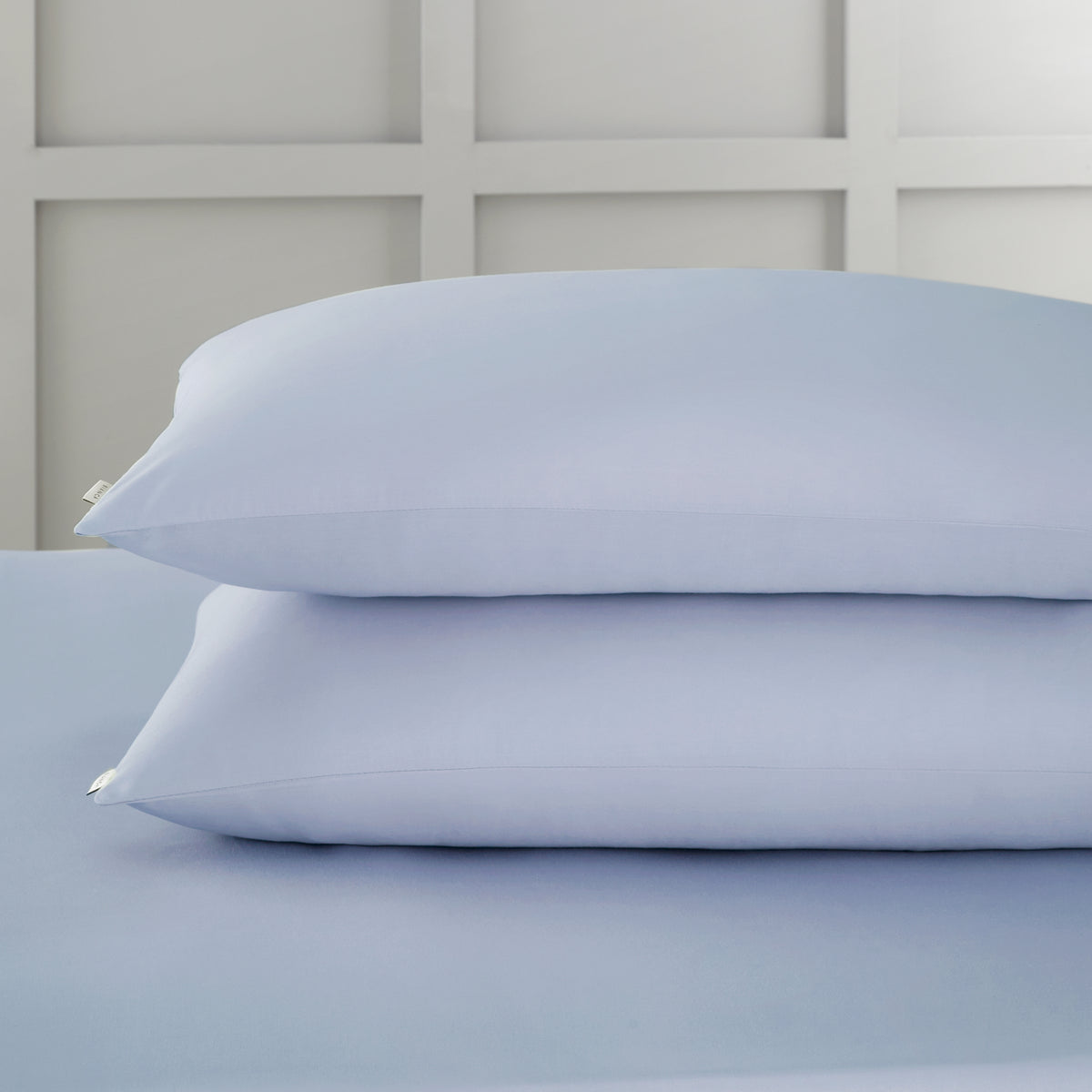 Bianca 400 Thread Count Cotton Sateen Pair of Housewife Pillowcases Blue
