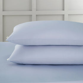 Bianca 400 Thread Count Cotton Sateen Pair of Housewife Pillowcases Blue