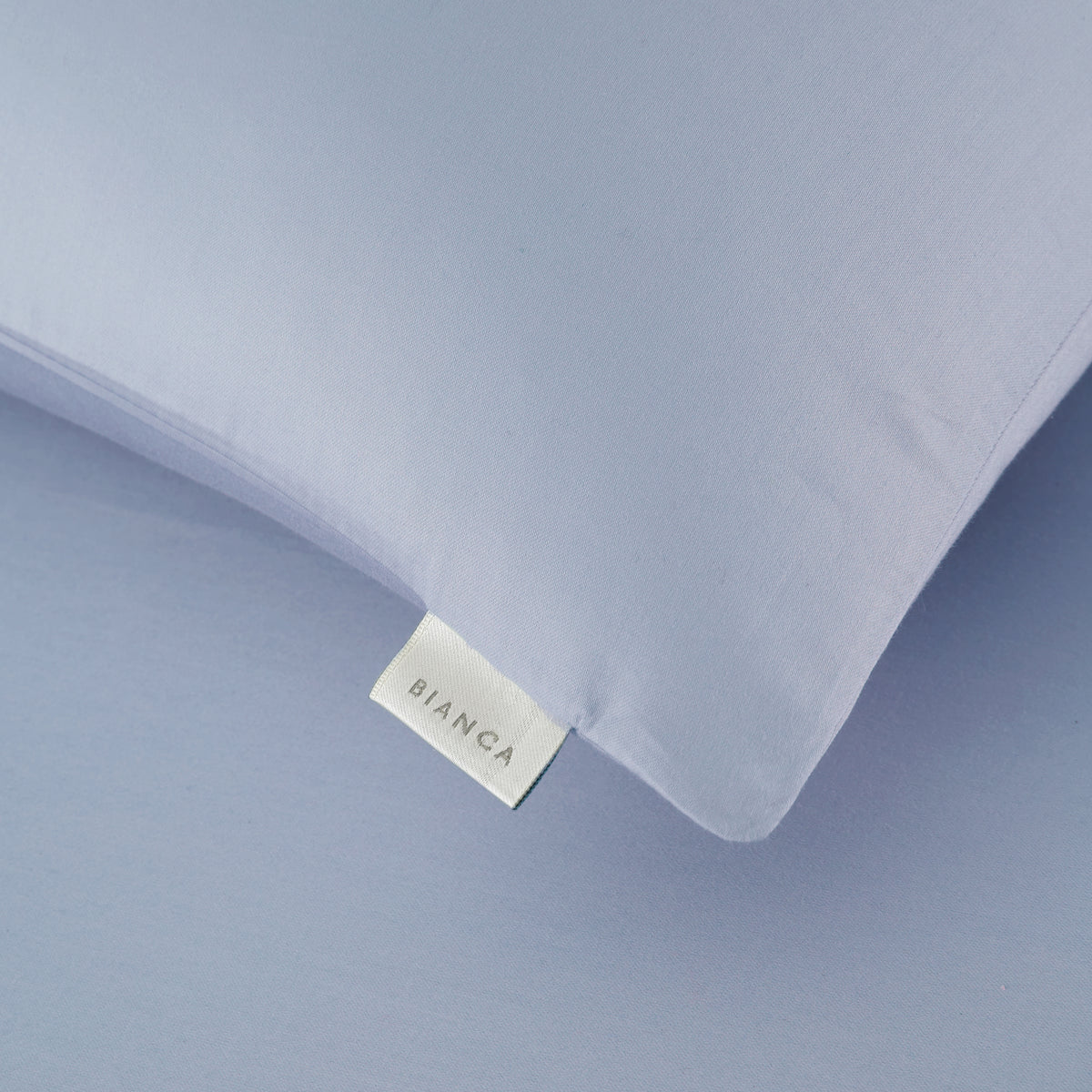 Bianca 400 Thread Count Cotton Sateen Pair of Housewife Pillowcases Blue