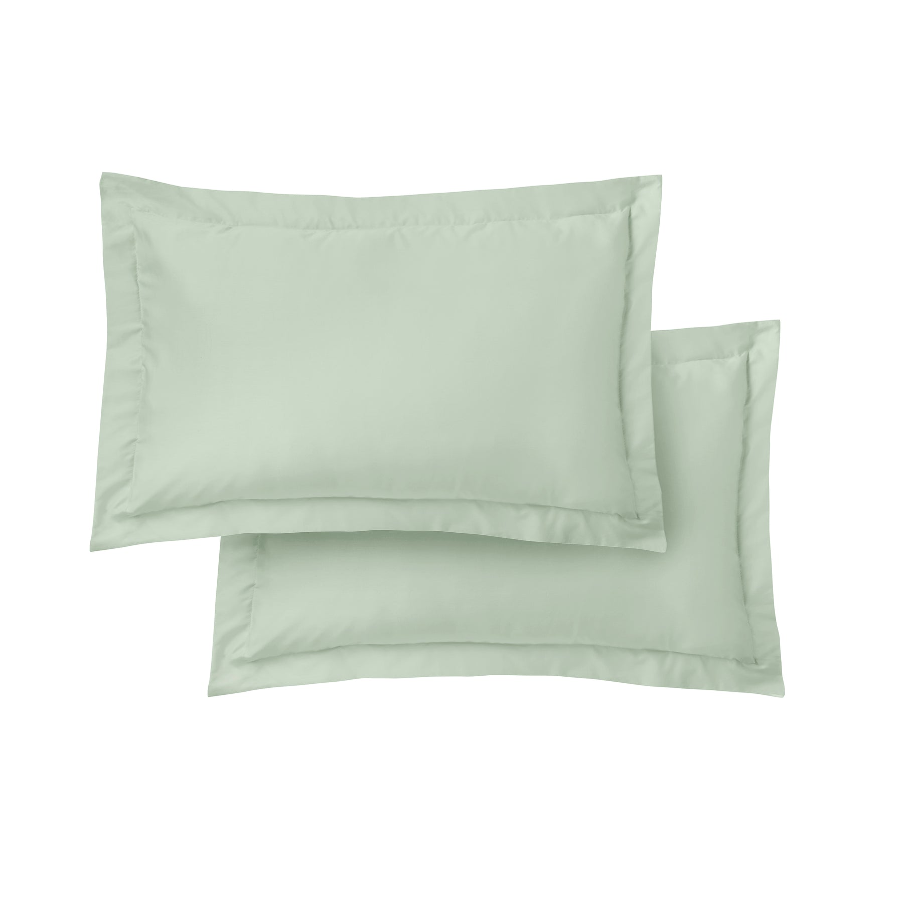 Bianca 400 Thread Count Cotton Sateen Pair of Oxford Pillowcases Green